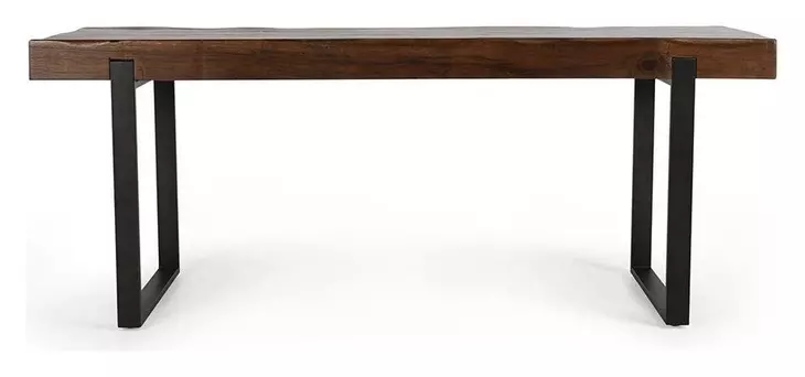 Duarte Rustic Brown and Black 92" Rectangular Counter Height Table