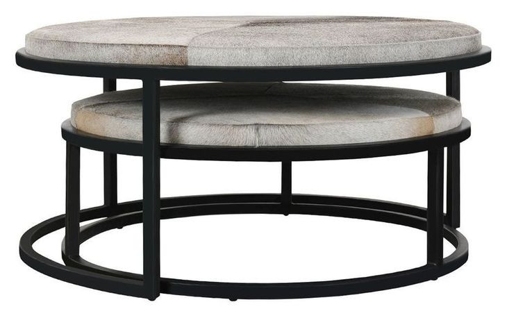 Hayword Sparrow Gray Round Coffee Table Set of 2