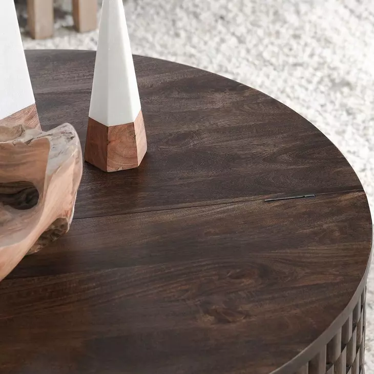 Norwood Bark Brown Round Coffee Table
