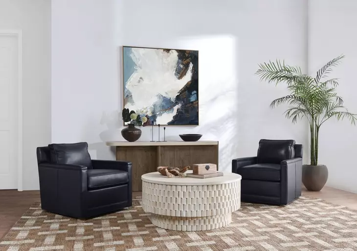 Norwood Coastal White Round Coffee Table