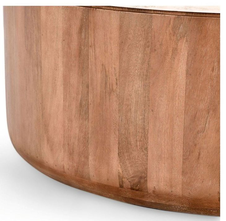 Josie Hickory Brown Round Marble Top Coffee Table