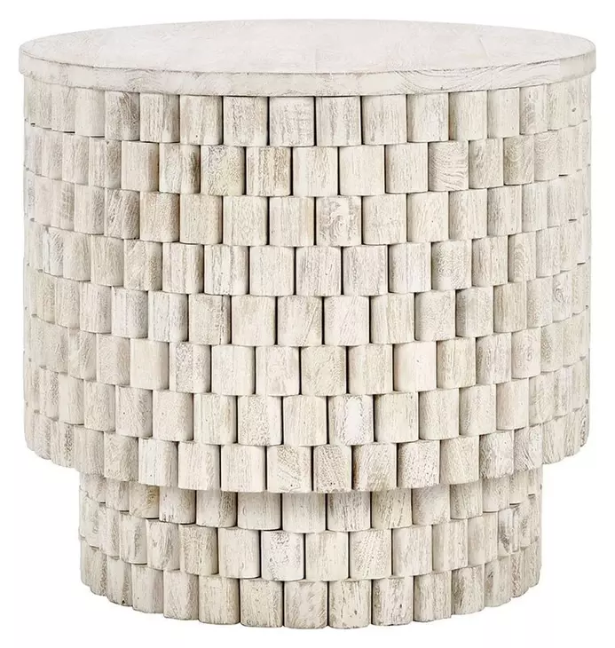 Norwood Coastal White Round End Table