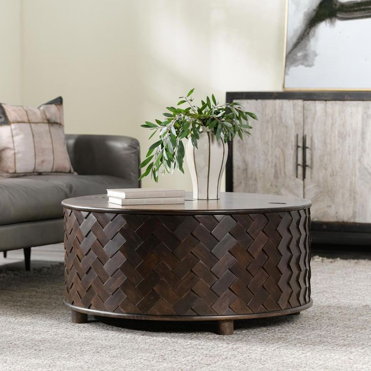 Shira Kona Brown Round Coffee Table