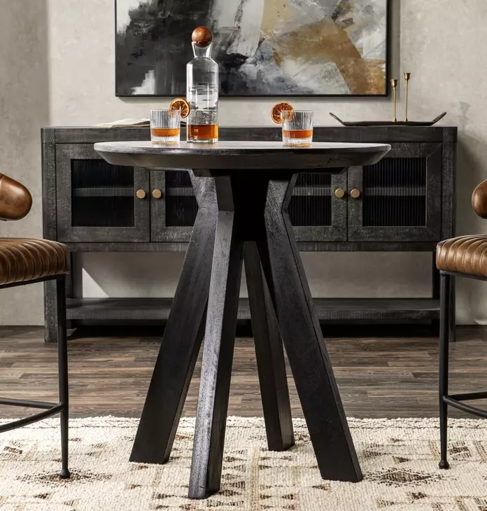 Rodrigo Black 32" Round Counter Height Table