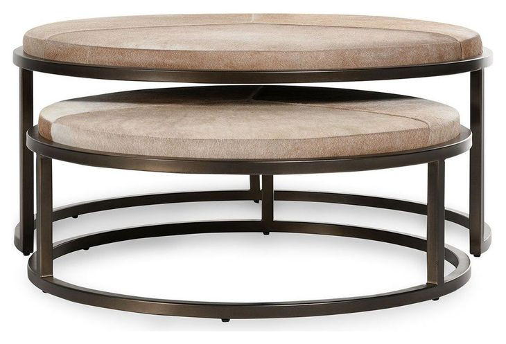 Hayword Canyon Sand Round Coffee Table Set of 2
