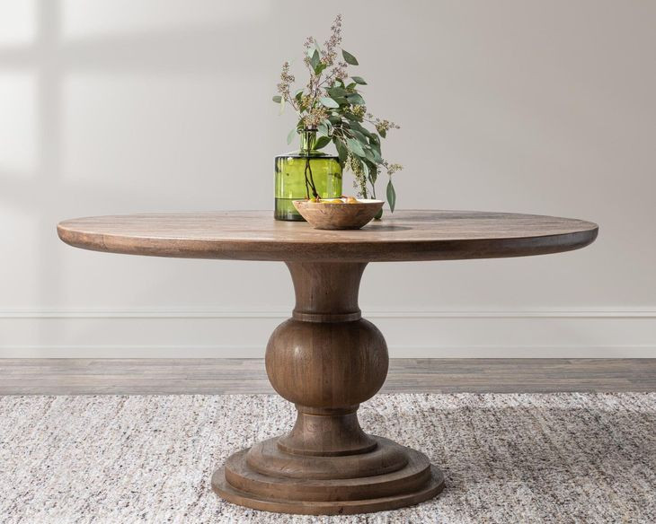 Hera Pecan Brown 60" Round Dining Table