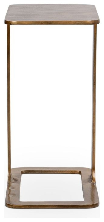 Geanna Antique Brass Rectangular Accent Table