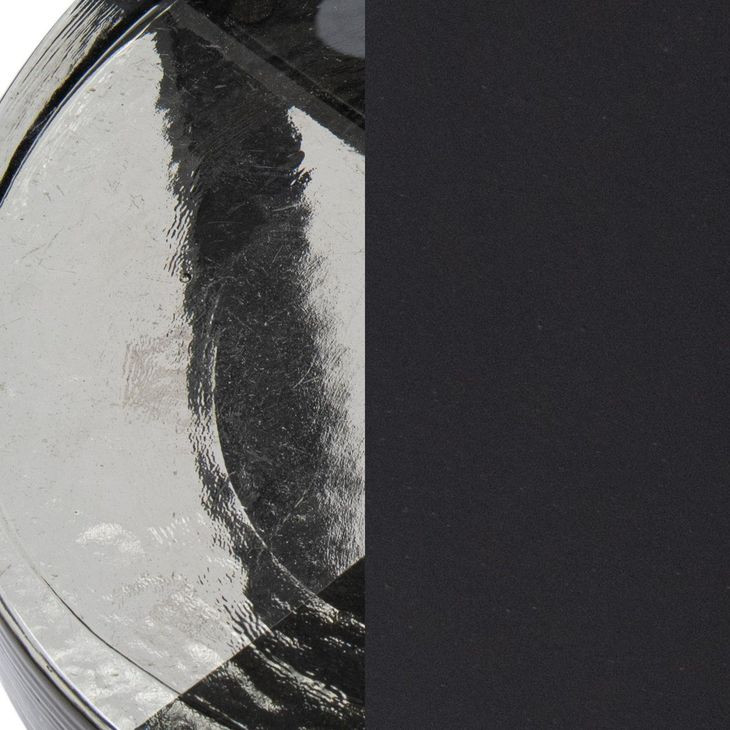 Gallie Black Round Glass Top Accent Table