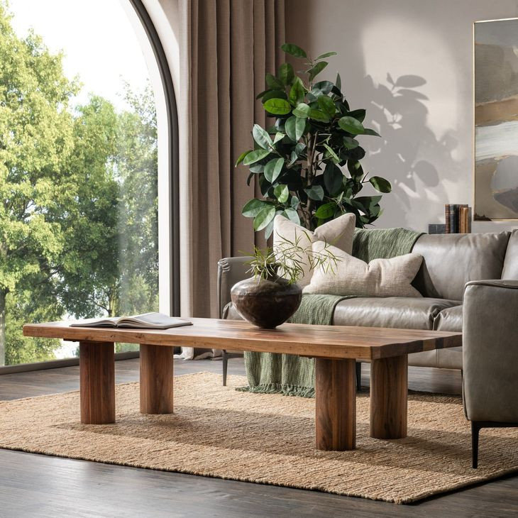 Alto Rustic Brown Rectangular Coffee Table