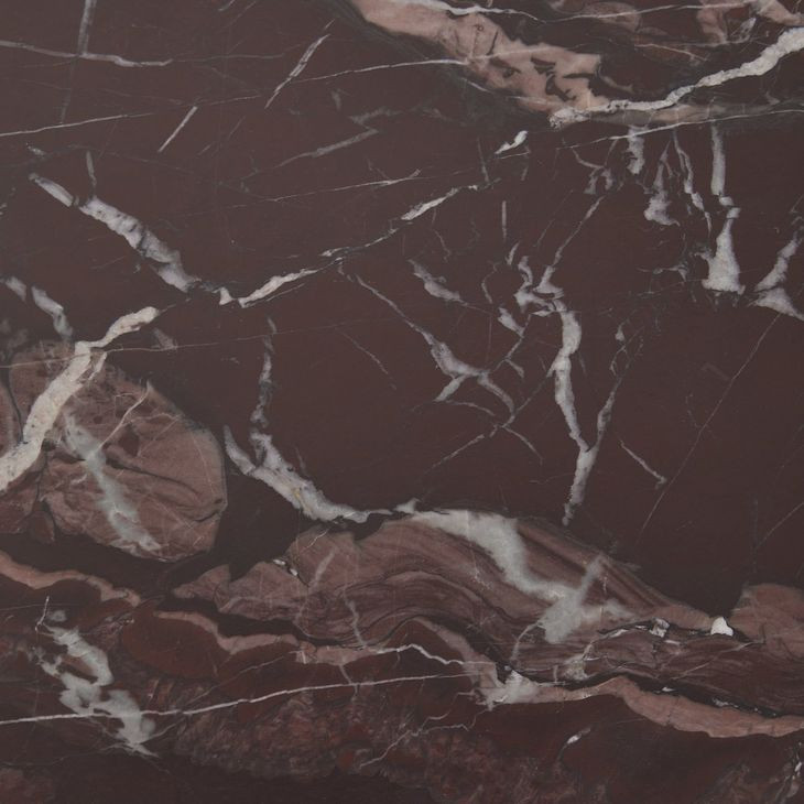 Reilly Merlot Round Marble Top End Table