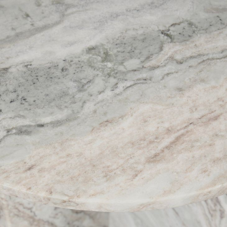 Reilly Rusty Gray Round Marble Top End Table