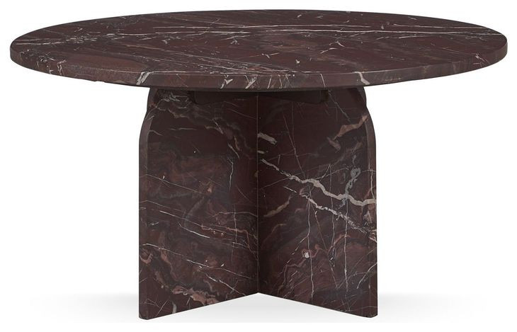 Reilly Merlot Round Marble Top Coffee Table