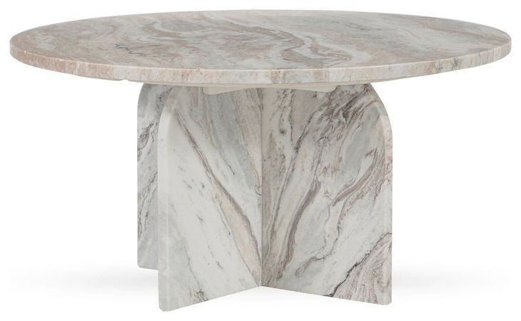 Reilly Rusty Gray Round Marble Top Coffee Table