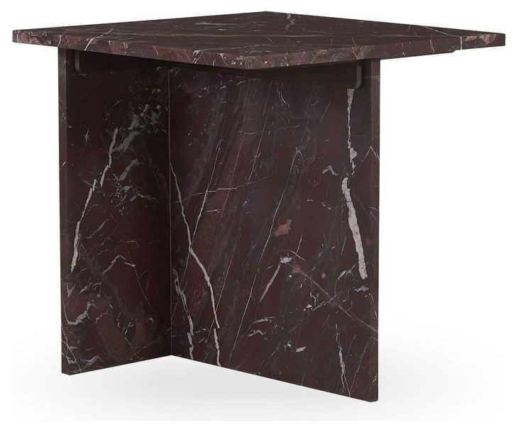 Bexly Merlot Square Marble Top End Table