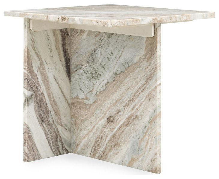 Bexly Rusty Gray Square Marble Top End Table