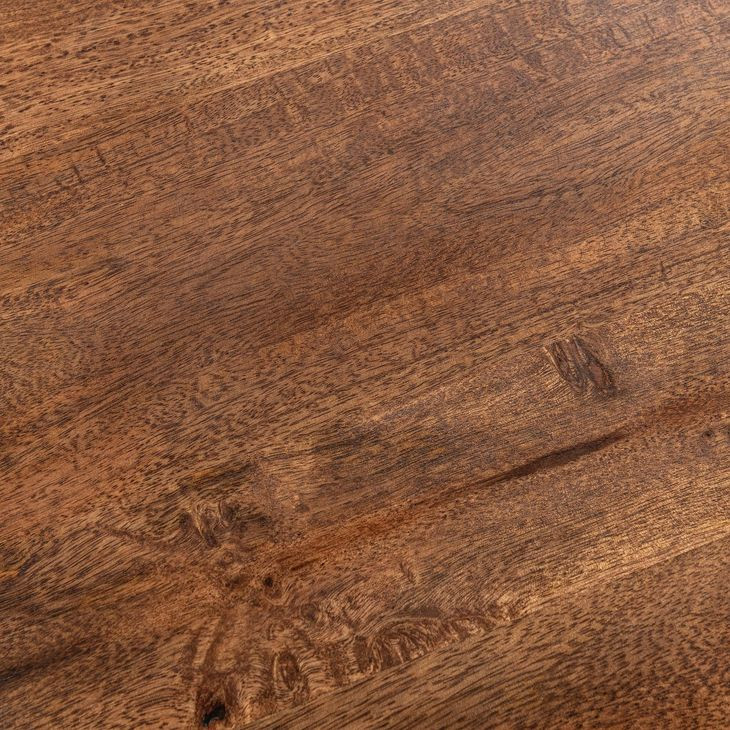 Andra Sedona Brown Leather Upholstered Round Accent Table