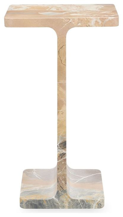 Delaney Rusty Brown Rectangular Marble Top Accent Table