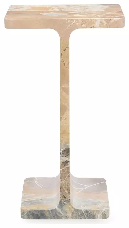 Delaney Rusty Brown Rectangular Marble Top Accent Table
