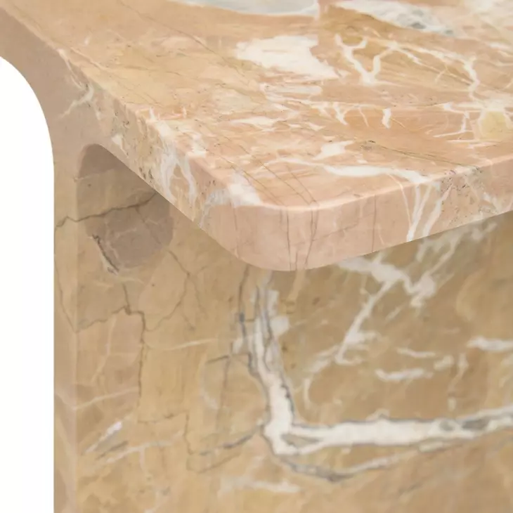 Delaney Rusty Brown Rectangular Marble Top Accent Table