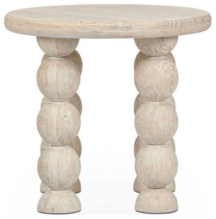 Adir Cream Round End Table