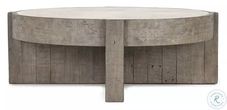 Sonoma Antique White And Distressed Gray Round Coffee Table