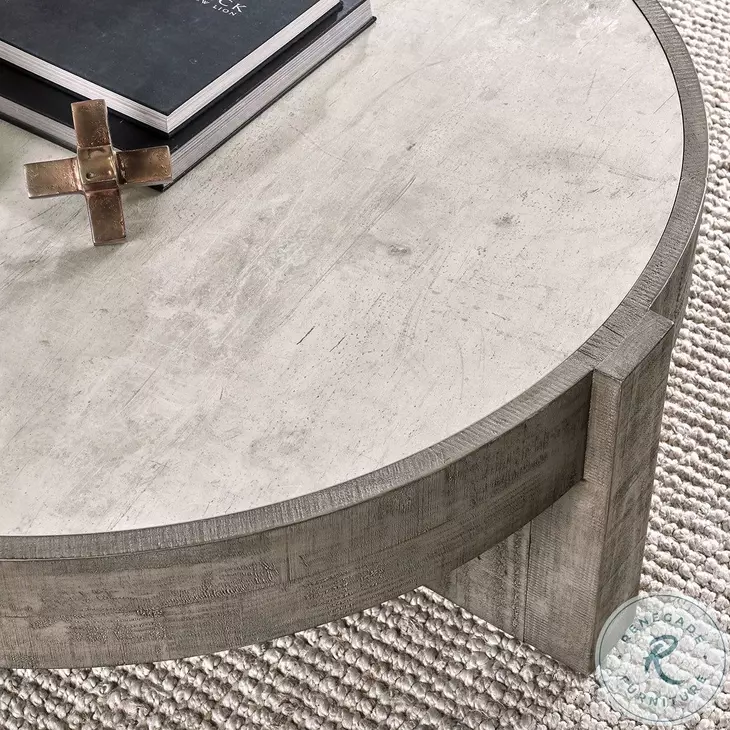 Sonoma Antique White And Distressed Gray Round Coffee Table