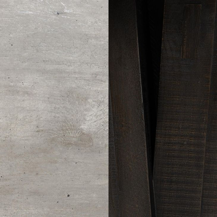 Simone Olive Brown and Antique Gray 94" Rectangular Concrete Top Dining Table