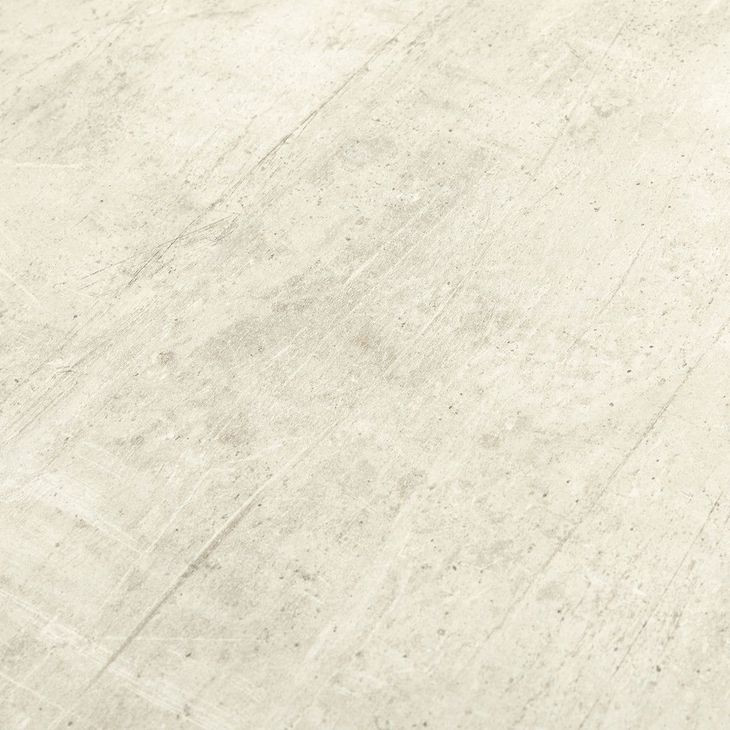 Aspen Antique White and Distressed Brown Round Concrete Top End Table