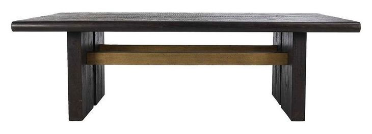 Larson Carbon Black and Brown 96" Rectangular Dining Table