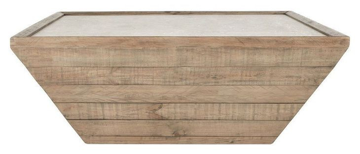 Dalton Natural and Antique White Square Coffee Table