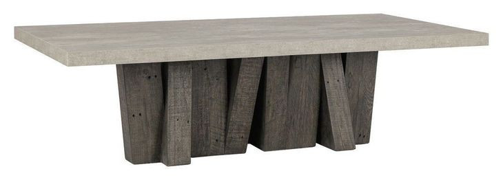 Simone Olive Brown and Antique Gray Rectangular Concrete Top Coffee Table