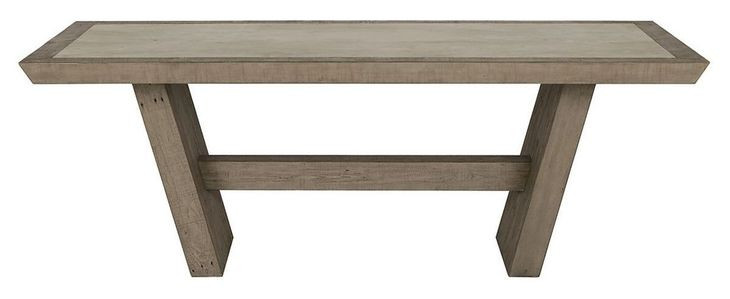 Efron Distressed Gray and Antique White 84" Rectangular Concrete Top Dining Table