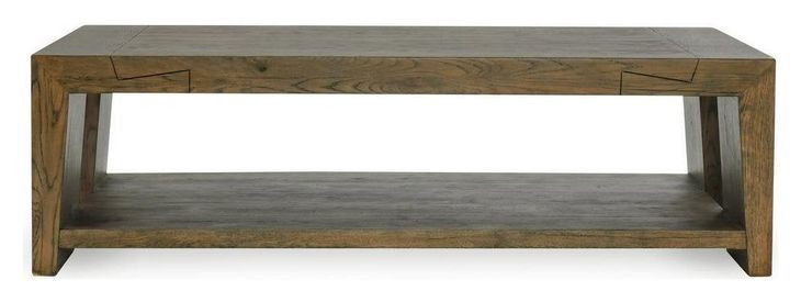 Troy Suede Brown Rectangular Coffee Table