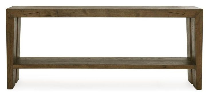Troy Suede Brown Rectangular Console Table