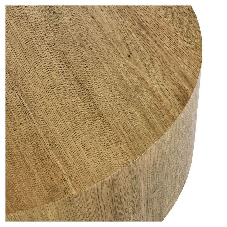 Layne Light Brown Round Coffee Table with Casters