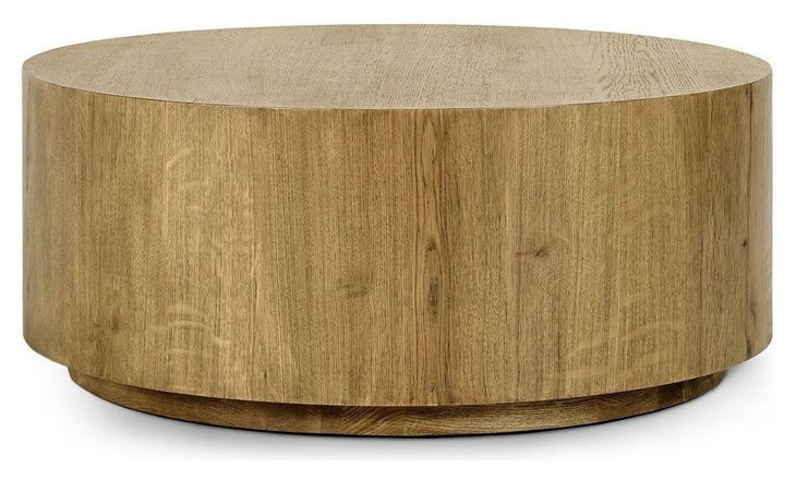 Layne Light Brown Round Coffee Table with Casters