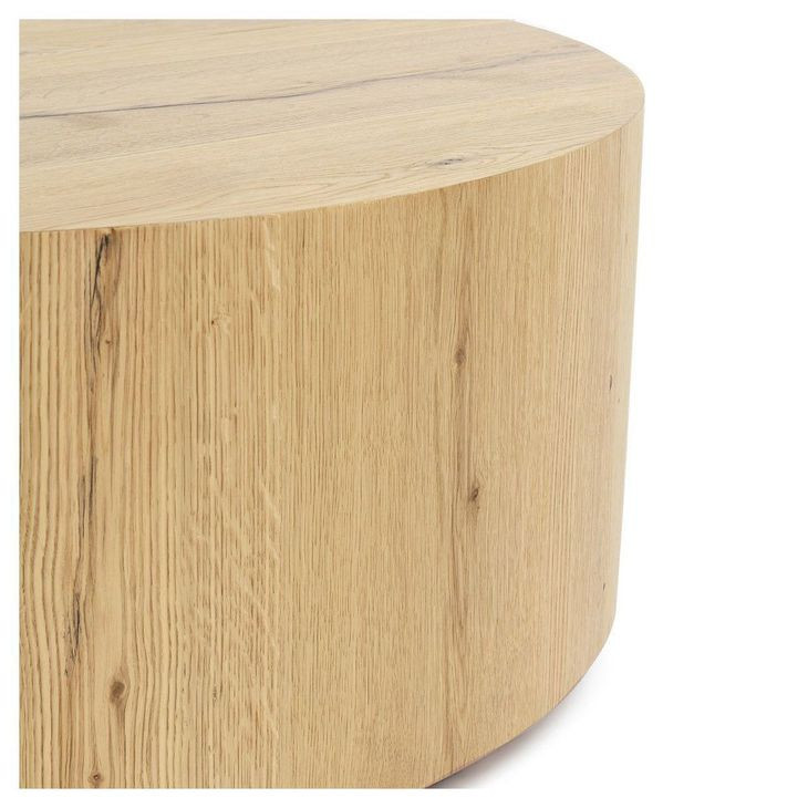 Layne True Natural Round Coffee Table with Casters