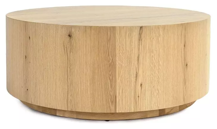 Layne True Natural Round Coffee Table with Casters