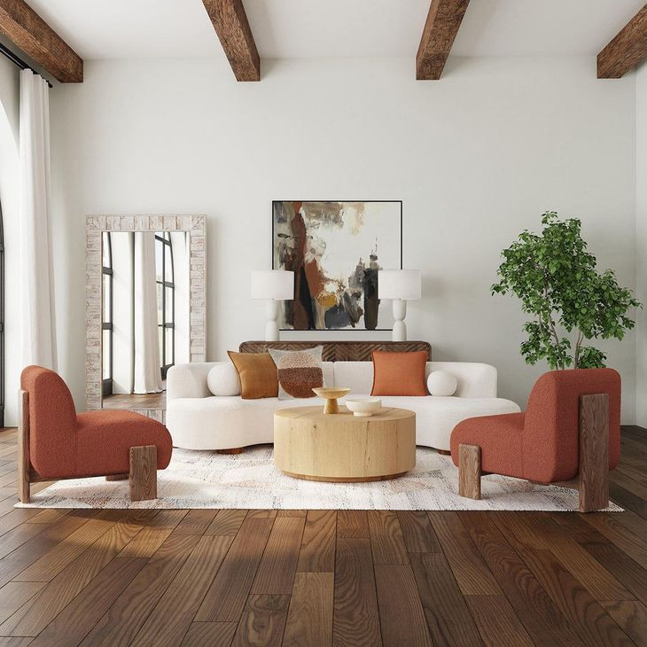 Layne True Natural Round Coffee Table with Casters