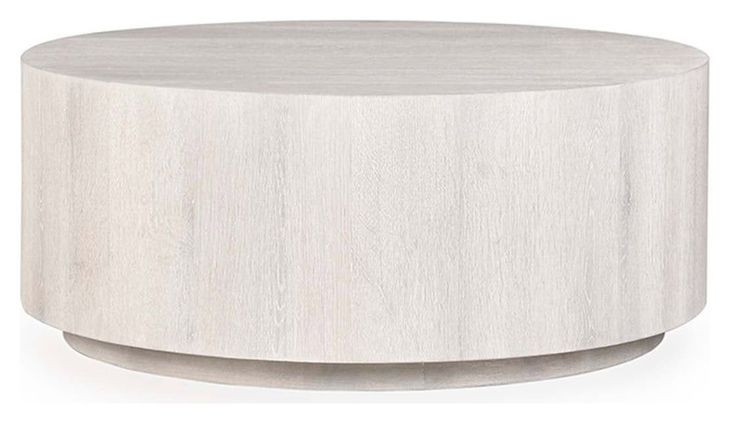 Layne Milk White Round Coffee Table with Casters