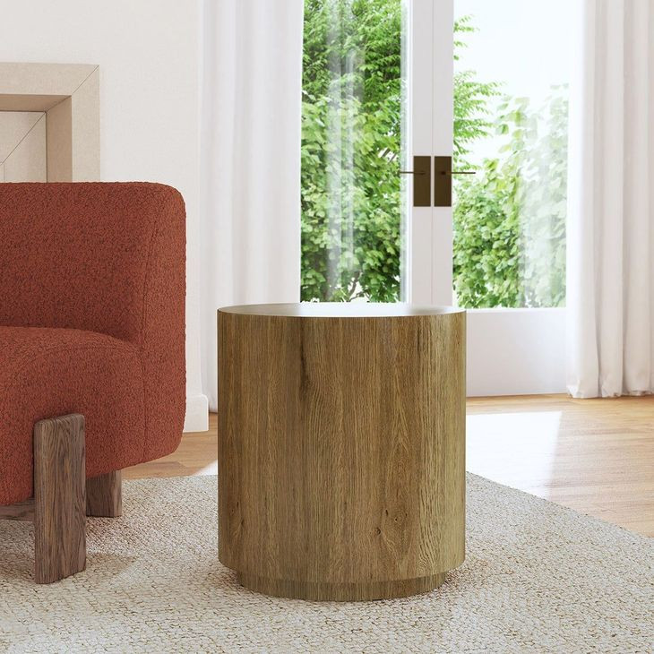 Layne Light Brown Round End Table