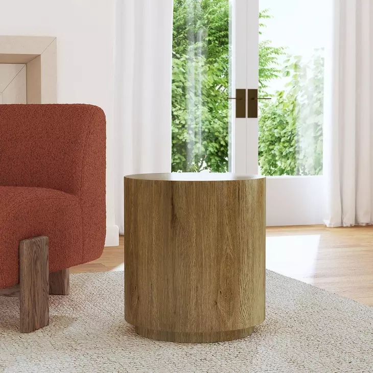 Layne Light Brown Round End Table
