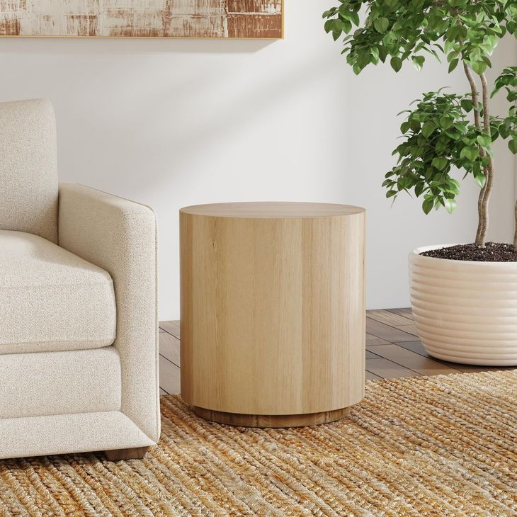 Layne True Natural Round End Table