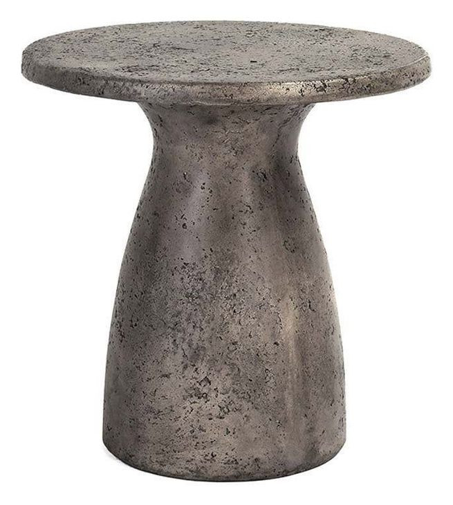 Collins Dark Gray 16" Round Outdoor Concrete Top Accent Table