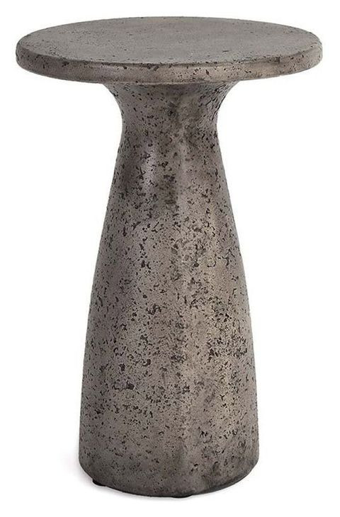 Collins Dark Gray 19" Round Outdoor Concrete Top Accent Table