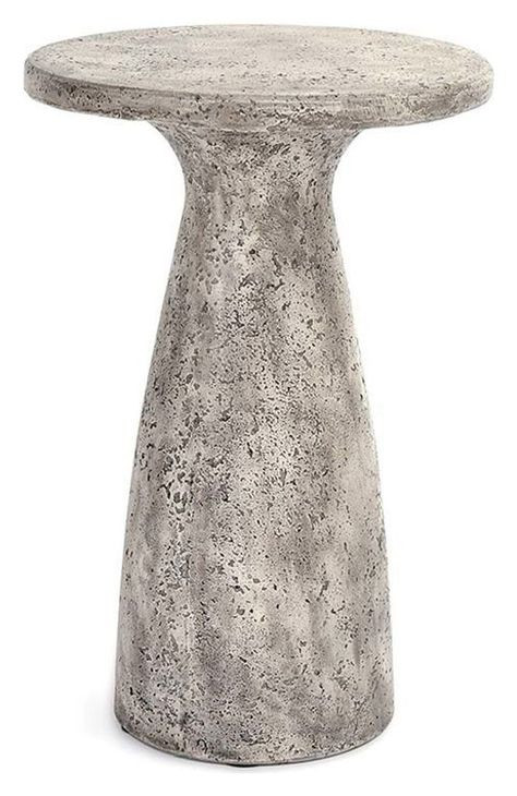 Collins Light Gray 19" Round Outdoor Concrete Top Accent Table