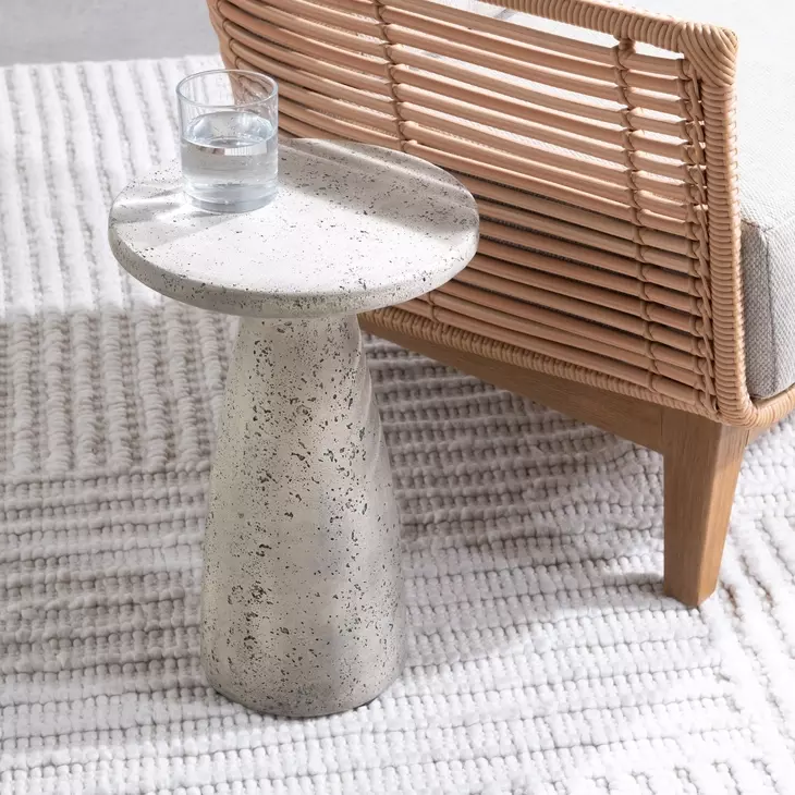 Collins Light Gray 19" Round Outdoor Concrete Top Accent Table