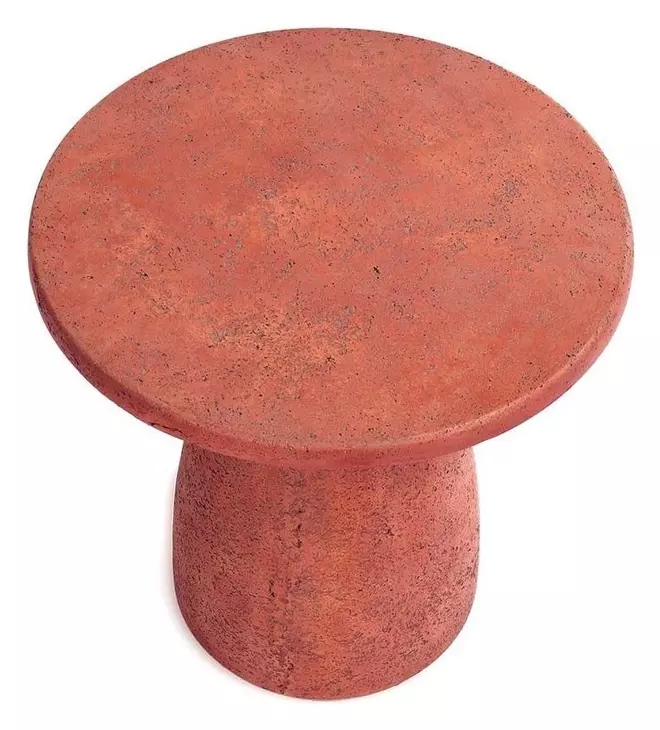 Collins Rust Round Outdoor Concrete Top Accent Table