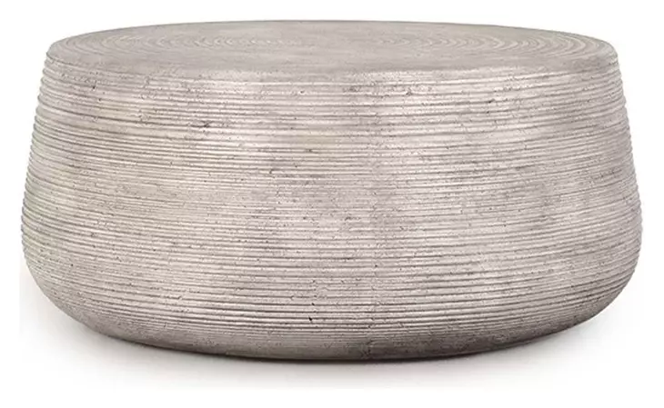 Nellie Light Gray Round Outdoor Concrete Top Coffee Table