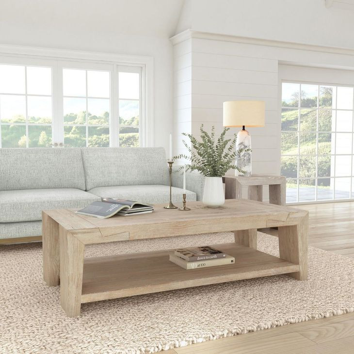Troy Aged Cream Rectangular Coffee Table